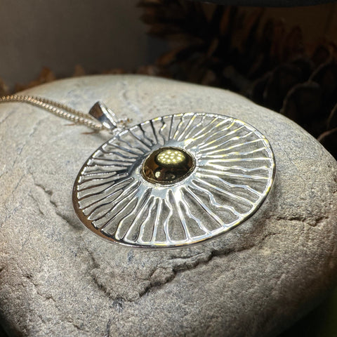 Load image into Gallery viewer, Modern Sun Necklace, Sun Pendant, Celestial Jewelry, Wiccan Jewelry, Summer Pendant, Mystical Jewelry, Anniversary Gift, Beach Jewelry