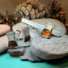 Load image into Gallery viewer, Scotch Whisky Cuff Links, Scotland Jewelry, Men's Tie Clip, Whiskey Lover Gift, Groom Gift, Boyfriend Gift, Scottish Husband Gift, Dad Gift