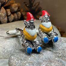Load image into Gallery viewer, Gnome Cuff Links, Gardener Jewelry, Men's Irish Jewelry, Ireland Jewelry Gift, Groom Gift, Boyfriend Gift, Husband Gift, Scottish Cufflinks
