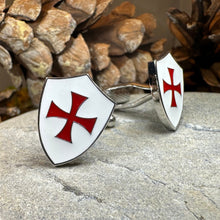 Load image into Gallery viewer, Knight's Templar Cuff Links, Cross Jewelry, Men's Christian Jewelry, Groom Gift, Boyfriend Gift, Husband Gift, Medieval Cufflinks, Dad Gift