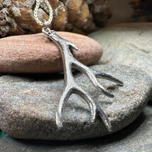 Load image into Gallery viewer, Stag Antler Pendant, Scotland Jewelry, Celtic Jewelry, Anniversary Gift, Deer Jewelry, Nature Jewelry, Scottish Animal Jewelry, Hunter Gift