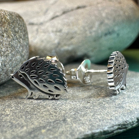 Load image into Gallery viewer, Hedgehog Earrings, Nature Stud Earrings, Cute Animal Jewelry, Woodland Animals, Forest, Hiker Gift, Girls Post Earrings, Animal Lover Gift