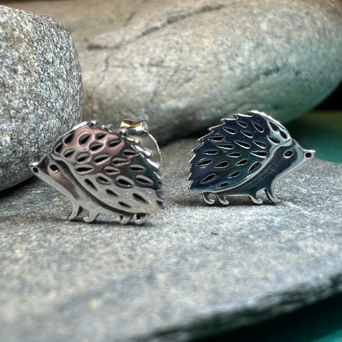 Load image into Gallery viewer, Hedgehog Earrings, Nature Stud Earrings, Cute Animal Jewelry, Woodland Animals, Forest, Hiker Gift, Girls Post Earrings, Animal Lover Gift