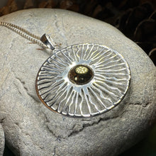 Load image into Gallery viewer, Modern Sun Necklace, Sun Pendant, Celestial Jewelry, Wiccan Jewelry, Summer Pendant, Mystical Jewelry, Anniversary Gift, Beach Jewelry