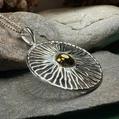 Load image into Gallery viewer, Modern Sun Necklace, Sun Pendant, Celestial Jewelry, Wiccan Jewelry, Summer Pendant, Mystical Jewelry, Anniversary Gift, Beach Jewelry