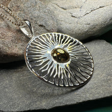 Load image into Gallery viewer, Modern Sun Necklace, Sun Pendant, Celestial Jewelry, Wiccan Jewelry, Summer Pendant, Mystical Jewelry, Anniversary Gift, Beach Jewelry
