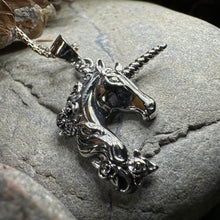 Load image into Gallery viewer, Unicorn Necklace, Celtic Jewelry, Scotland Jewelry, Mythical Creature, Fantasy Jewelry, Daughter Gift, Girlfriend Gift, Scotland Gift