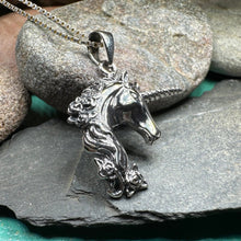 Load image into Gallery viewer, Unicorn Necklace, Celtic Jewelry, Scotland Jewelry, Mythical Creature, Fantasy Jewelry, Daughter Gift, Girlfriend Gift, Scotland Gift