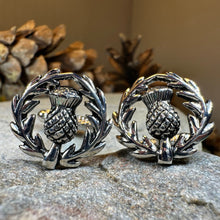 Load image into Gallery viewer, Thistle Cuff Links, Scotland Jewelry, Men's Celtic Jewelry, Bagpiper Jewelry Gift, Groom Gift, Boyfriend Gift, Scottish Husband Gift