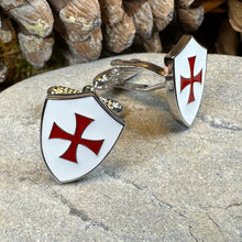 Load image into Gallery viewer, Knight's Templar Cuff Links, Cross Jewelry, Men's Christian Jewelry, Groom Gift, Boyfriend Gift, Husband Gift, Medieval Cufflinks, Dad Gift