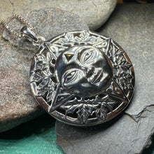 Load image into Gallery viewer, Sun Necklace, Celestial Jewelry, Oak Leaf Jewelry, Wiccan Jewelry, Pagan Pendant, Mystical Jewelry, Anniversary Gift, Celtic Jewelry