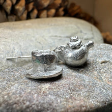 Load image into Gallery viewer, Teapot & Cup Earrings, Irish Jewelry, Tea Drinker Gift, Celtic Jewelry, Mom Gift, Wife Gift, Girlfriend Gift, Pewter Teacup Gift