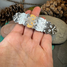 Load image into Gallery viewer, Celtic Knot Hair Clip, Celtic Barrette, Irish Jewelry, Victorian Jewelry, Friendship Gift, Celtic Hair Slide, Norse Jewelry, Flower Barrette