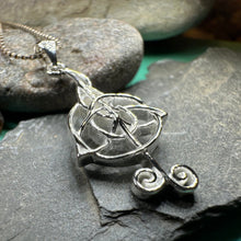 Load image into Gallery viewer, Celtic Music Necklace, Music Note Pendant, Treble Clef Jewelry, Orchestra Gift, Band Jewelry, Music Teacher Gift, Chorus Gift, Irish Gift