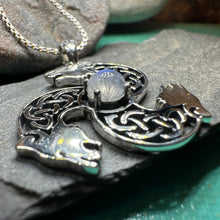 Load image into Gallery viewer, Celtic Bear Necklace, Bear Jewelry, Celtic Jewelry, Animal Jewelry, Viking Jewelry, Norse Jewelry, Wiccan Jewelry, Pagan Jewelry, Moonstone