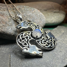 Load image into Gallery viewer, Celtic Bear Necklace, Bear Jewelry, Celtic Jewelry, Animal Jewelry, Viking Jewelry, Norse Jewelry, Wiccan Jewelry, Pagan Jewelry, Moonstone