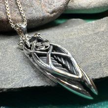 Load image into Gallery viewer, Swan Necklace, Children of Lir Jewelry, Celtic Bird Pendant, Irish Jewelry, Nature Necklace, Triskele Pendant, Anniversary Gift, Mom Gift