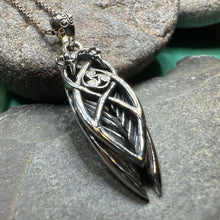 Load image into Gallery viewer, Swan Necklace, Children of Lir Jewelry, Celtic Bird Pendant, Irish Jewelry, Nature Necklace, Triskele Pendant, Anniversary Gift, Mom Gift
