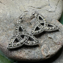 Load image into Gallery viewer, Celtic Knot Marcasite Earrings