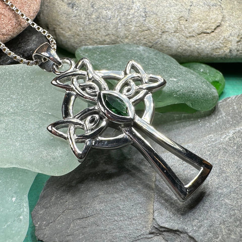 Load image into Gallery viewer, Catherine Celtic Cross Necklace in Sterling Silver
