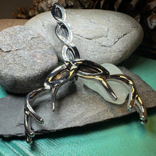 Load image into Gallery viewer, Stag Kilt Pin, Celtic Jewelry, Scottish Kilt Brooch, Tartan Pin, Celtic Groom Gift, Best Man Gift, Bagpiper Gift, Scotland Jewelry