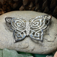 Load image into Gallery viewer, Butterfly Brooch, Nature Jewelry, Celtic Knot Pin, Insect Jewelry, Butterfly Pin, Anniversary Gift, Celtic Jewelry, Irish Jewelry