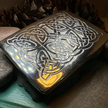Load image into Gallery viewer, Celtic Kilt Belt Buckle, Scottish Belt Buckle, Pewter Buckle, Large Belt Buckle, Men's Celtic Gift, Irish Gift, Celtic Knot Buckle, Bagpiper