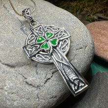 Load image into Gallery viewer, Celtic Cross Necklace, Celtic Jewelry, Irish Jewelry, Shamrock Cross Necklace, Irish Cross, Clover Jewelry, Ireland Jewelry, Confirmation