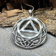 Load image into Gallery viewer, Celtic Sobriety Necklace, Recovery Pendant, AA Jewelry, Alcoholics Anonymous Pendant, 12 Step Gift, Sobriety Anniversary, Soberversary