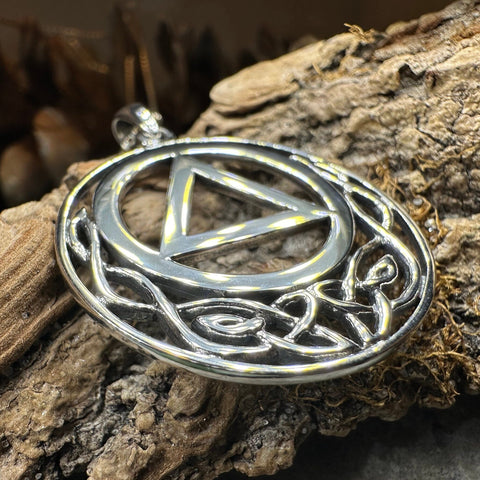 Load image into Gallery viewer, Celtic Sobriety Necklace, Recovery Pendant, AA Jewelry, Alcoholics Anonymous Pendant, 12 Step Gift, Sobriety Anniversary, Soberversary