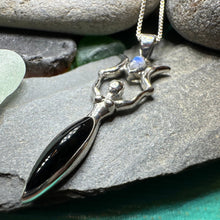 Load image into Gallery viewer, Goddess Necklace, Danu Pendant, Celtic Jewelry, Anniversary Gift, Celestial Jewelry, Moonstone Necklace, Irish Jewelry, Mom Gift, Wife Gift