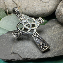 Load image into Gallery viewer, Celtic Cross Necklace, Irish Jewelry, Celtic Heart Pendant, Trinity Knot Pendant, Scotland Jewelry, First Communion Gift, Confirmation Gift