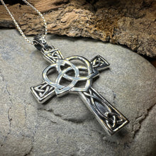 Load image into Gallery viewer, Celtic Cross Necklace, Irish Jewelry, Celtic Heart Pendant, Trinity Knot Pendant, Scotland Jewelry, First Communion Gift, Confirmation Gift
