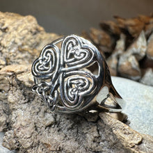 Load image into Gallery viewer, Shamrock Ring, Celtic Ring, Irish Jewelry, Clover Jewelry, Irish Gift, Irish Dance Gift, Anniversary Gift, Large Ireland Ring, Mom Gift