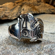 Load image into Gallery viewer, Celtic Dragon Ring, Celtic Ring, Norse Ring, Large Silver Ring, Irish Ring, Irish Dance Gift, Anniversary Gift, Ireland Ring, Wiccan Ring