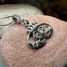 Load image into Gallery viewer, Claddagh Thistle Pendant, Scottish Necklace, Irish Jewelry, Scotland Gift, Bridal Jewelry, Ireland Gift, Celtic Pendant, Claddagh Jewelry