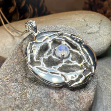 Load image into Gallery viewer, Raven Necklace, Bird Jewelry, Celtic Pendant, Silver Bird Pendant, Triquetra, Pagan Jewelry, Triple Spiral, Poe Jewelry, Gothic Jewelry