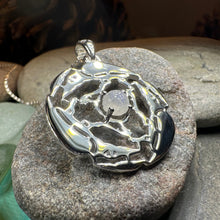 Load image into Gallery viewer, Raven Necklace, Bird Jewelry, Celtic Pendant, Silver Bird Pendant, Triquetra, Pagan Jewelry, Triple Spiral, Poe Jewelry, Gothic Jewelry