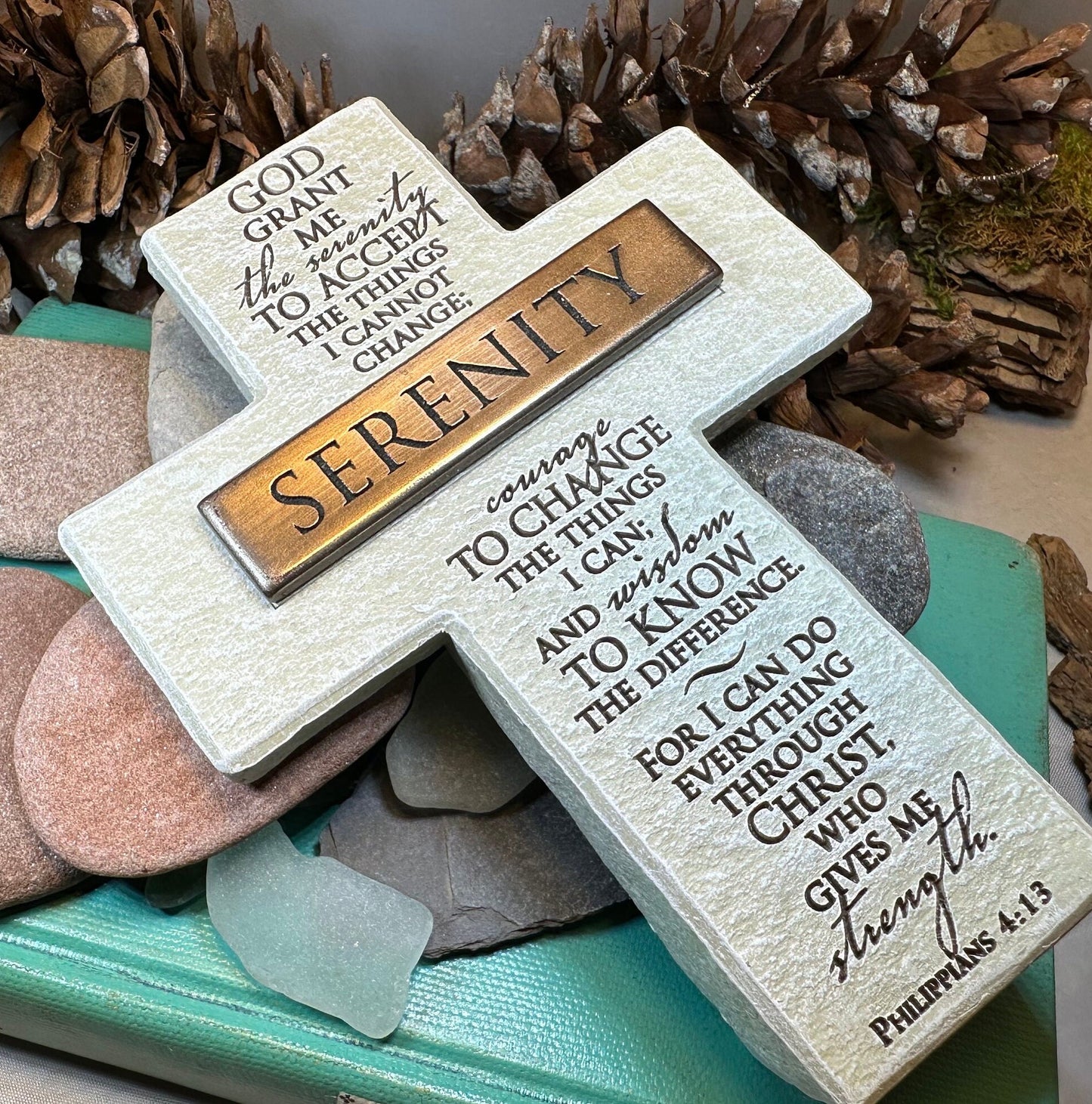 Serenity Prayer Standing Cross, Christian Gift, Recovery Cross, Communion Gift, Child's Cross Gift, Religious Prayer, AA Gift, Encouragement