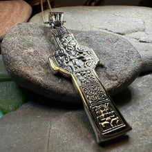 Load image into Gallery viewer, Celtic Cross Necklace, Cross Necklace, Celtic Jewelry, Anniversary Gift, First Communion Gift, Large Irish Cross, Durrow Cross, Ireland Gift