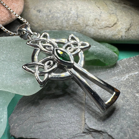 Load image into Gallery viewer, Catherine Celtic Cross Necklace in Sterling Silver