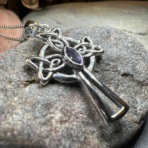 Load image into Gallery viewer, Catherine Celtic Cross Necklace in Sterling Silver