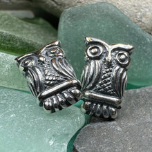 Load image into Gallery viewer, Silver Owl Stud Earrings