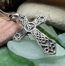 Load image into Gallery viewer, Triskelion Celtic Cross Necklace
