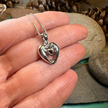 Load image into Gallery viewer, Manatee Necklace, Beach Jewelry, Ocean Animal Pendant, Heart Jewelry, Beach Lover Gift, Fish Necklace, Nautical Jewelry, Sea Jewelry, Garnet