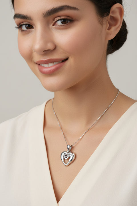 Load image into Gallery viewer, Manatee Necklace, Beach Jewelry, Ocean Animal Pendant, Heart Jewelry, Beach Lover Gift, Fish Necklace, Nautical Jewelry, Sea Jewelry, Garnet