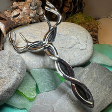 Load image into Gallery viewer, Stag Kilt Pin, Celtic Jewelry, Scottish Kilt Brooch, Tartan Pin, Celtic Groom Gift, Best Man Gift, Bagpiper Gift, Scotland Jewelry