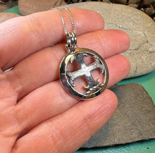 Load image into Gallery viewer, Celtic Cross Necklace, Medieval Jewelry, Round Cross Pendant, First Communion Gift, Spiritual Jewelry, Celtic Jewelry, Religious Jewelry