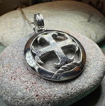 Load image into Gallery viewer, Celtic Cross Necklace, Medieval Jewelry, Round Cross Pendant, First Communion Gift, Spiritual Jewelry, Celtic Jewelry, Religious Jewelry