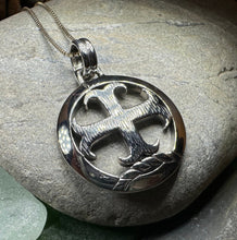 Load image into Gallery viewer, Celtic Cross Necklace, Medieval Jewelry, Round Cross Pendant, First Communion Gift, Spiritual Jewelry, Celtic Jewelry, Religious Jewelry